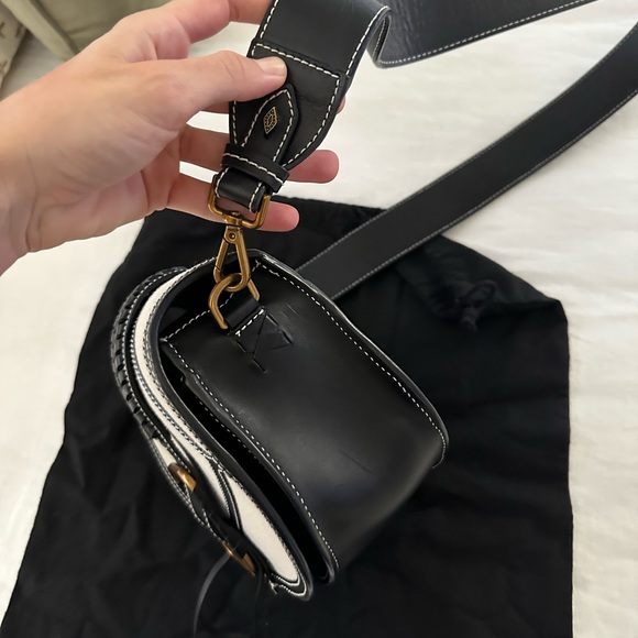 ba&sh Leather Linen Teddy Crossbody Bag - Picture 10 of 13